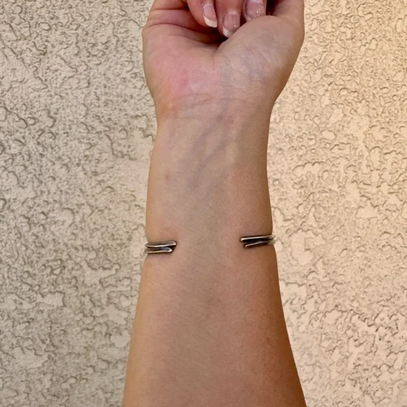 Vintage Turquoise Bangle Silver W/rope Design Bracelet Adjustable. Navajo Native - Picture 5 of 9